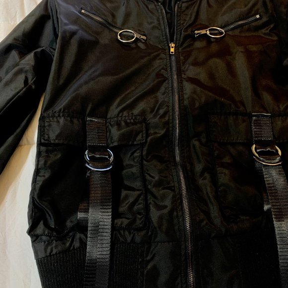Carmar Black Harness Bomber Varsity Jacket - Picture 3 of 5